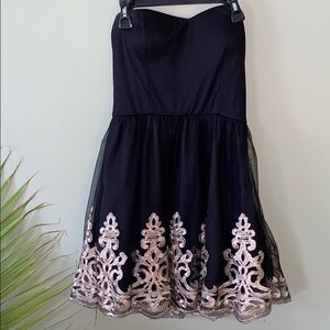 Black & Gold Short Party Dress